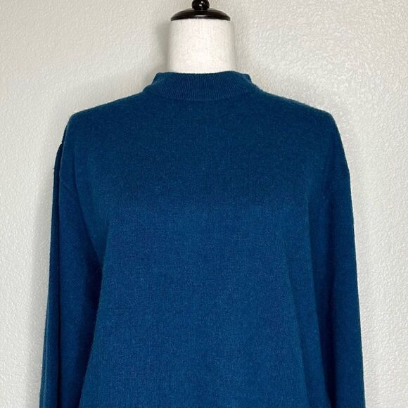 Van Heusen Wool Blend Blue Mock Neck Sweater - Picture 2 of 12